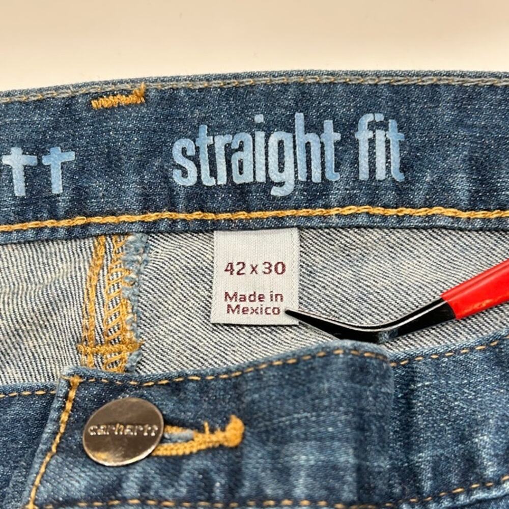Carhartt Rugged Flex Straight Fit Jeans 42x30 Mens Dark Wash - Picture 6 of 9